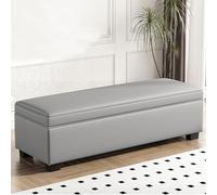 Banc de rangement ottomane capitonné avec un plus grand espace de rangement pour salon, chambre à coucher - Banc de rangement en bout de lit avec sièges