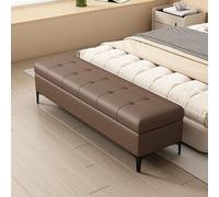 Banc de rangement ottomane rectangulaire de grande capacité, repose-pieds rembourré pour chambre à coucher, salon, entrée - Similicuir, design à rabat, idéal pour organiser