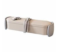 Banc de Rangement Ovale Pouf Moderne Tapissé Compartiment Caché Aucun Assemblage Nécessaire pour Entrée, Salon, Chambre à Coucher, Salle à Manger