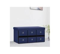 Banc de rangement pliable Bleu 76x38x38 cm Faux lin338815