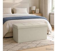 vidaXL Banc de Rangement Pliable Gris Clair Lin