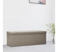 Banc de Rangement Pliable Bleu Faux Lin Conteneur de Stockage Coffre vidaXL