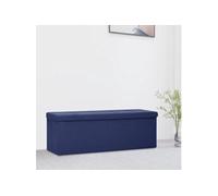 Vidaxl Banc De Rangement Pliable Bleu Faux Lin Bleu