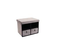 The Home Deco Factory - Banc de rangement pliable design velours Meli - L. 50 x H. 38 cm - Gris - Meli Gris G