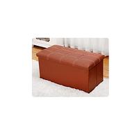 Banc de rangement pliable en cuir marron avec couvercle résistant à l'eau carré rectangulaire repose-pieds siège jouet boîte de rangement 76,2 x 76,2 x 38,1 cm