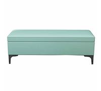 Banc de rangement pliable en cuir synthétique pour changement de chaussures pour entrée, chambre à coucher, salon, pieds en métal, 80 x 40 x 42 cm, vert - siège polyvalent et élégant