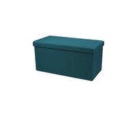 Banc de rangement pliable en tissu "Kube" - Bleu - L 76 x P 38 x H 38 cm