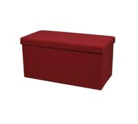 Banc de rangement pliable en tissu ""Kube"" - Rouge - L 76 x P 38 x H 38 cm