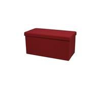 Banc de rangement pliable en tissu "Kube" - Rouge - L 76 x P 38 x H 38 cm
