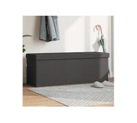 Banc de rangement pliable gris foncé faux lin Gris G