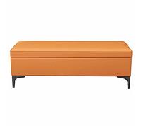Banc de rangement pliable ignifuge - Chaussures élégantes en cuir PU pour entrée, chambre à coucher et salon avec pieds en métal - 80 x 40 x 42 cm - Gris
