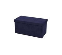 Urban Living - Banc de rangement pliable Kube en velours côtelé - Bleu Bleu