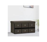 Banc de rangement pliable Marron foncé 76x38x38 cm Faux lin338814