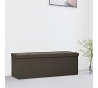 vidaXL Banc de rangement pliable 338794 - Coffre de rangement - Marron foncé (faux lin)