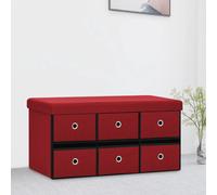 Banc de rangement pliable Bordeaux 76x38x38 cm Faux lin338816