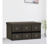 Banc de Rangement Pliable Noir 76x38x38 cm Faux Lin Coffre Entrée vidaXL