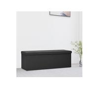 vidaXL Banc de rangement pliable Noir Faux lin