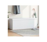 Vidaxl Banc De Rangement Pliable Blanc Pvc Blanc
