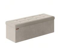 Banc- SONGMICS- Banc de Rangement- 38 x 110 x 38 cm, Capacité de Charge 300 kg, Blanc Crème