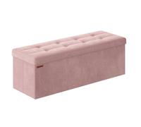 Banc de rangement pouf - HELLOSHOP26 - Velours - 300 kg - 131 L - Pliable et amovible