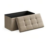 Banc de Rangement, Pouf Pliable, 38 x 76 x 38 cm/38 x 110 x 38 cm, Bout de Lit, Repose-Pieds, Coffre de Rangement, Charge jusqu'à 300 kg, pour Salon, Chambre, Entrée, Marron Camel À propos de cet arti