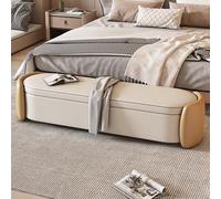 Banc de Rangement pour Armoire à Chaussures, Similicuir Moderne avec Rangement, Banc de Chambre à Coucher rembourré avec Grand Espace de Rangement pour Salon, entrée, Chambre (Jaune brunâtre