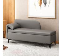 Banc de rangement pour chambre à coucher avec dossier, coussin éponge haute résilience, solution de rangement idéale pour le bout du lit, ce pouf allie confort et fonctionnalité