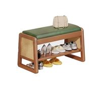 Banc de rangement pour chaussures d'entrée en bois pour porte ottomane avec coussin de rangement de chevet pour placard, salon et chambre à coucher