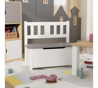 Vidaxl Banc De Rangement Pour Enfants Blanc Et Gris 60x30x55 Cm Mdf Multicolore