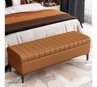 Banc de rangement pour salon et chambre à coucher - Banc de lit rembourré avec rangement pour jouets et chaussures - Table basse polyvalente et repose-pieds - Design élégant en tissu