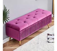 Banc de rangement rectangulaire avec boutons touffetés et rabattables, tabouret repose-pieds polyvalent pour salon, chambre à coucher et entrée