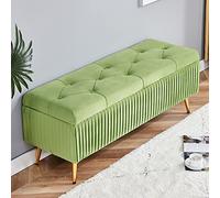 Banc de rangement rectangulaire avec boutons touffetés et rabattables, tabouret repose-pieds polyvalent pour salon, chambre à coucher et entrée