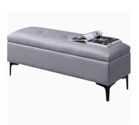 Banc de rangement rectangulaire en cuir synthétique avec couvercle et pieds de 40 cm de large, élégant pour entrée, salon et chambre à coucher, peut supporter jusqu'à 150 kg (C 120 x 40 x 45 cm)