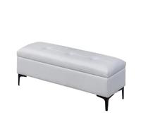 Banc de rangement rectangulaire en cuir synthétique avec pieds, 40 cm de large, avec couvercle, pour salon, chambre à coucher et entrée, peut supporter jusqu'à 150 kg (90 x 40 x 45 cm)