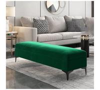 Banc de rangement rectangulaire en velours luxueux avec rangement spacieux, idéal pour le salon, meubles élégants, nizer 61 x 40,6 x 40,6 cm