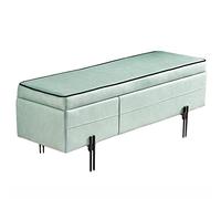 Banc de rangement rectangulaire et repose-pieds ottoman, siège rembourré avec tissu technique confortable, cadre en fer forgé, idéal pour le salon et l'entrée, tabouret à langer