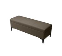 Banc De Rangement Rectangulaire Long Cuir Nappa Cuir Sécurité pour Chambre À Coucher Assise De Lit Pieds en Métal Parfait pour Une Décoration Élégante(Dark Brown,40x40x45cm)