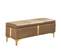 Banc de rangement rectangulaire moderne en simili cuir avec repose-pieds pour salon et entrée, solution de rangement élégante (60 x 40 x 45 cm, couleur 4)