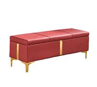 Banc de rangement rectangulaire moderne en simili cuir avec repose-pieds rembourré pour salon et entrée élégante Couleur 6 Taille 150 x 40 x 45 cm