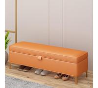 Banc de rangement rectangulaire moderne en similicuir avec repose-pieds et siège d'entrée élégant pour chambre à coucher et salon (GE 200 x 40)