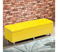 Banc de rangement rectangulaire moderne rembourré en cuir écologique avec repose-pieds polyvalent pour salon et chambre à coucher, coffre à jouets et solution de rangement pour animaux de compagnie