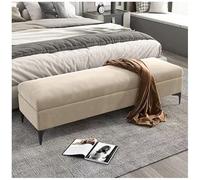 Banc de rangement rectangulaire rembourré en velours luxueux - Solution de rangement spacieuse 61 x 40,6 x 40,6 cm pour salon, chambre à coucher et entrée - Meuble élégant avec grande capacité