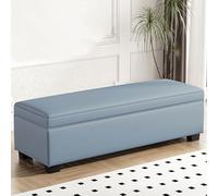 Banc de rangement rembourré avec assise et espace de rangement plus grand espace de rangement Bleu 90 x 40 x 40 cm