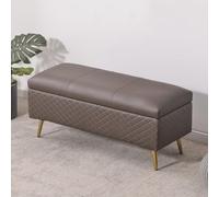 Banc de rangement rembourré avec charnière de sécurité - Coffre d'entrée extra long - Grand repose-pieds pour couloir et chambre à coucher - Pieds en métal durable - 110 x 40 x 45 cm