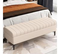 Banc de rangement rembourré avec conteneur élégant repose-pieds ottoman pour le salon, les jouets et les chaussures, table basse, banc, canapé, banc de rangement
