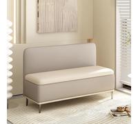 Banc de rangement rembourré avec dossier, cadre en bois massif, tabouret à langer pour salon, entrée et centres commerciaux, rembourrage en éponge pour plus de confort