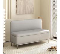 Banc de rangement rembourré avec dossier, cadre en bois massif, tabouret à langer pour salon, entrée et centres commerciaux, rembourrage en éponge pour plus de confort