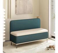 Banc de rangement rembourré avec dossier, cadre en bois massif, tabouret à langer pour salon, entrée et centres commerciaux, rembourrage en éponge pour plus de confort