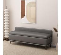 Banc de rangement rembourré avec dossier pour salon ou chambre à coucher, cadre en bois massif, idéal pour les entrées, les magasins et plus encore - Meuble élégant et fonctionnel