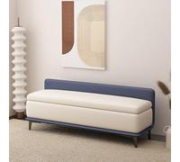 Banc de rangement rembourré avec dossier pour salon ou chambre à coucher, structure en bois massif, idéal pour l'entrée des magasins et plus polyvalent